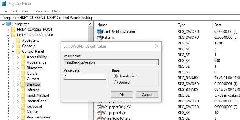 Remove the Watermark with Registry Editor 