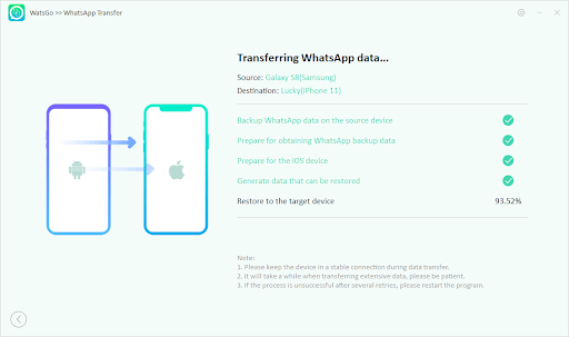 Generate WhatsApp Backup and Restore to iPhone