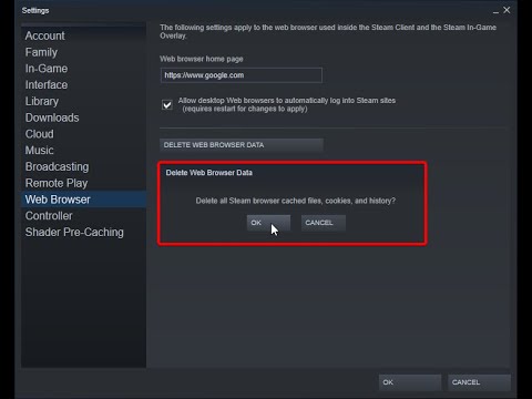 Clear Cache Data of Steam Web Browser