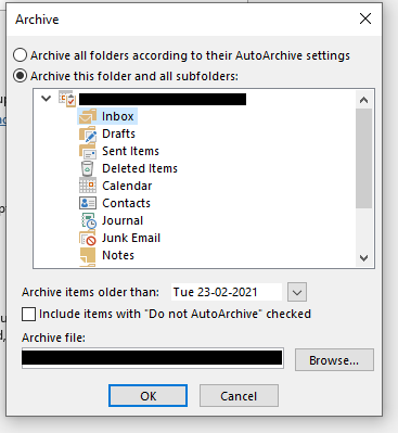 folders to archive emails